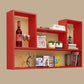 Wall Mounted Bookshelf Scandinavian Style Bookcase for Study Room and Office 35.4"L x 5.9"W x 23.6"H Red Clearhalo 'Bookcases' 'furn' 'furn_bookcases' 'Furniture' 'furniture_bookcases' 'Office Furniture' 4878823