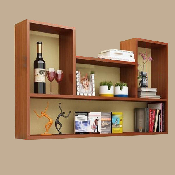Wall Mounted Bookshelf Scandinavian Style Bookcase for Study Room and Office 35.4"L x 5.9"W x 23.6"H Brown Clearhalo 'Bookcases' 'furn' 'furn_bookcases' 'Furniture' 'furniture_bookcases' 'Office Furniture' 4878825