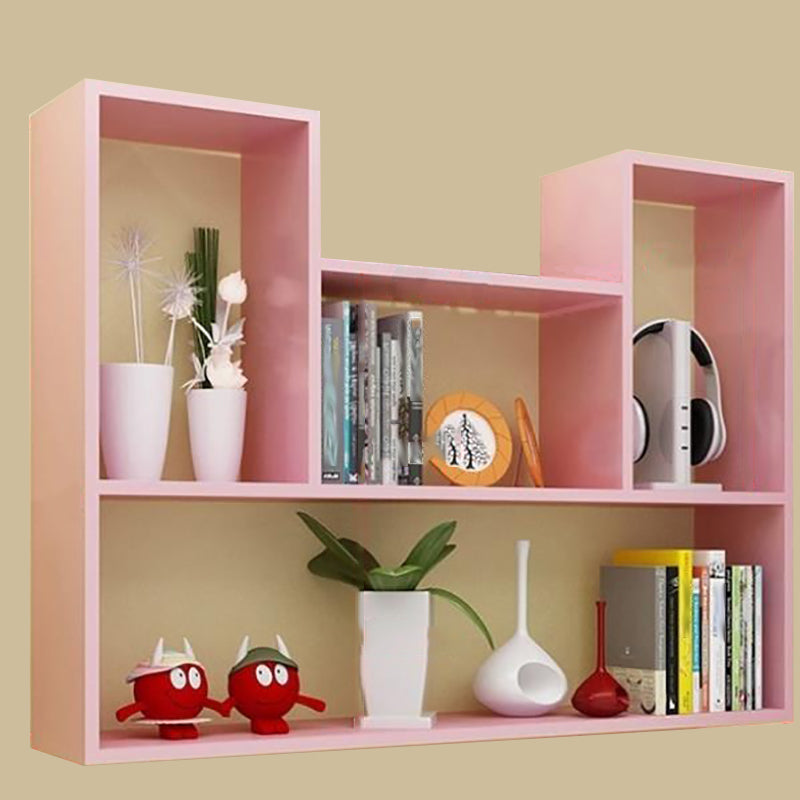 Wall Mounted Bookshelf Scandinavian Style Bookcase for Study Room and Office 35.4"L x 7.9"W x 29.5"H Pink Clearhalo 'Bookcases' 'furn' 'furn_bookcases' 'Furniture' 'furniture_bookcases' 'Office Furniture' 4878833