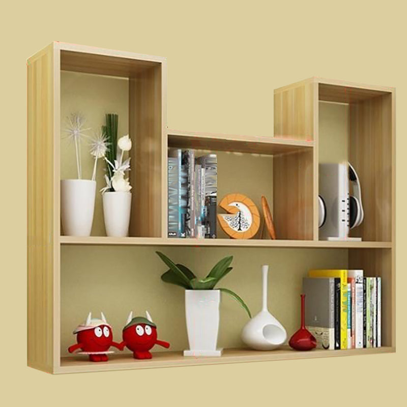 Wall Mounted Bookshelf Scandinavian Style Bookcase for Study Room and Office 35.4"L x 7.9"W x 29.5"H Natural Clearhalo 'Bookcases' 'furn' 'furn_bookcases' 'Furniture' 'furniture_bookcases' 'Office Furniture' 4878835