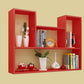 Wall Mounted Bookshelf Scandinavian Style Bookcase for Study Room and Office 35.4"L x 7.9"W x 29.5"H Red Clearhalo 'Bookcases' 'furn' 'furn_bookcases' 'Furniture' 'furniture_bookcases' 'Office Furniture' 4878838