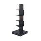 Glam Vertical Corner Bookshelf Iron Closed Back Bookcase for Home 13.8"L x 13.8"W x 36.2"H Black Clearhalo 'Bookcases' 'furn' 'furn_bookcases' 'Furniture' 'furniture_bookcases' 'Office Furniture' 4878858
