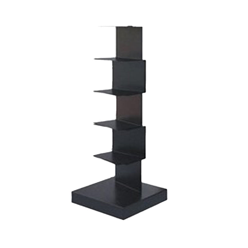 Glam Vertical Corner Bookshelf Iron Closed Back Bookcase for Home 13.8"L x 13.8"W x 36.2"H Black Clearhalo 'Bookcases' 'furn' 'furn_bookcases' 'Furniture' 'furniture_bookcases' 'Office Furniture' 4878858