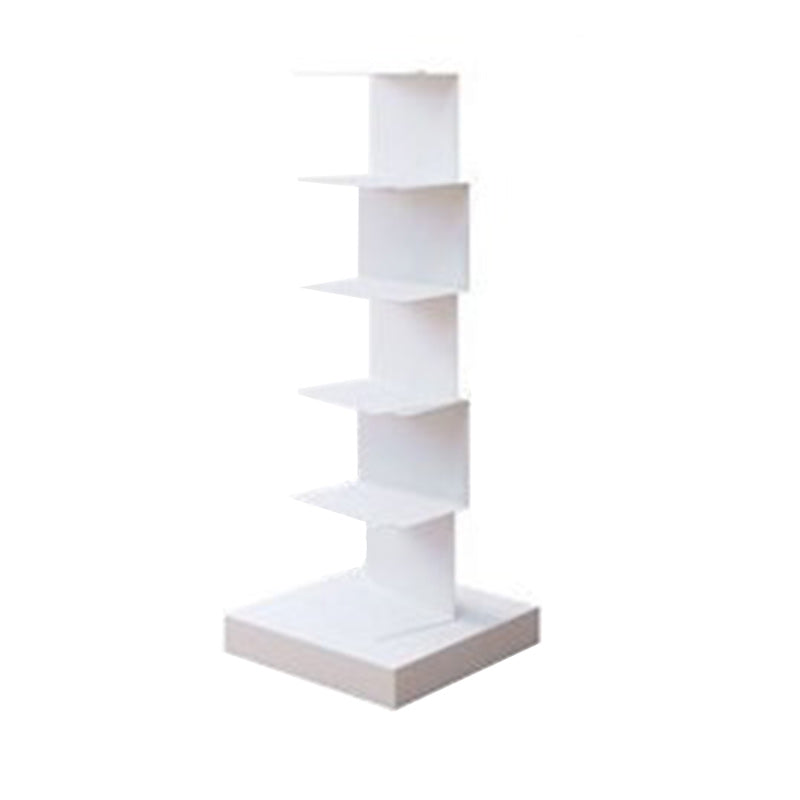 Glam Vertical Corner Bookshelf Iron Closed Back Bookcase for Home 13.8"L x 13.8"W x 36.2"H White Clearhalo 'Bookcases' 'furn' 'furn_bookcases' 'Furniture' 'furniture_bookcases' 'Office Furniture' 4878860