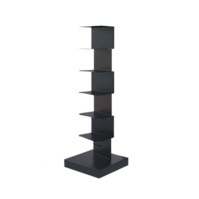 Glam Vertical Corner Bookshelf Iron Closed Back Bookcase for Home 13.8"L x 13.8"W x 42.9"H Black Clearhalo 'Bookcases' 'furn' 'furn_bookcases' 'Furniture' 'furniture_bookcases' 'Office Furniture' 4878863