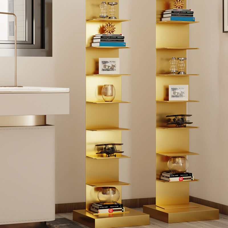 Glam Vertical Corner Bookshelf Iron Closed Back Bookcase for Home Clearhalo 'Bookcases' 'furn' 'furn_bookcases' 'Furniture' 'furniture_bookcases' 'Office Furniture' 4878864