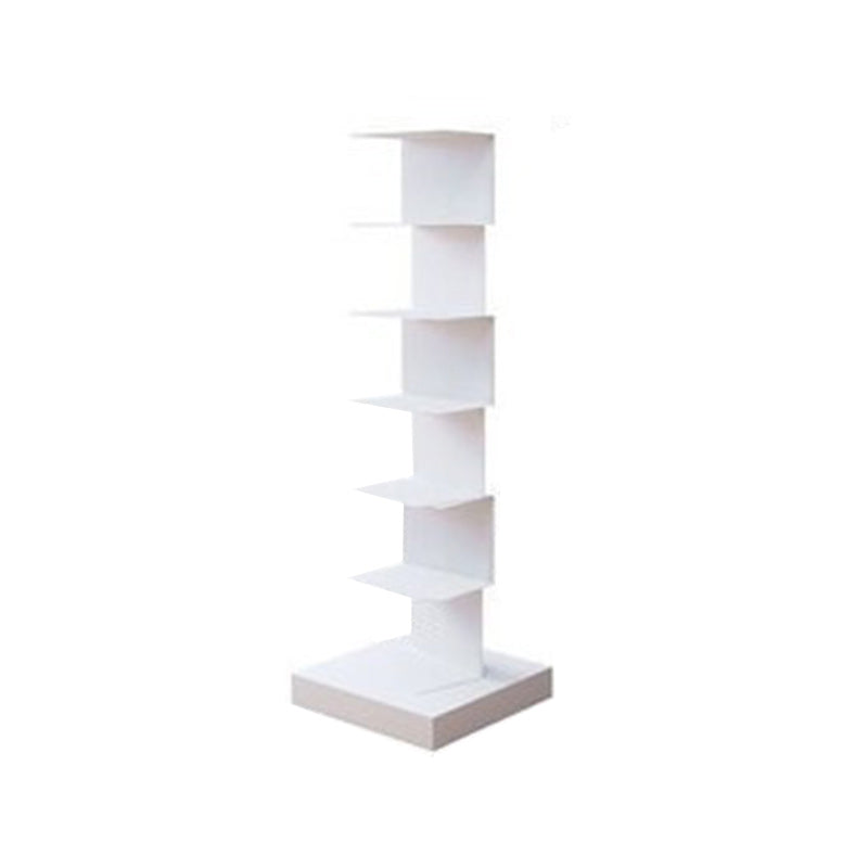 Glam Vertical Corner Bookshelf Iron Closed Back Bookcase for Home 13.8"L x 13.8"W x 42.9"H White Clearhalo 'Bookcases' 'furn' 'furn_bookcases' 'Furniture' 'furniture_bookcases' 'Office Furniture' 4878865