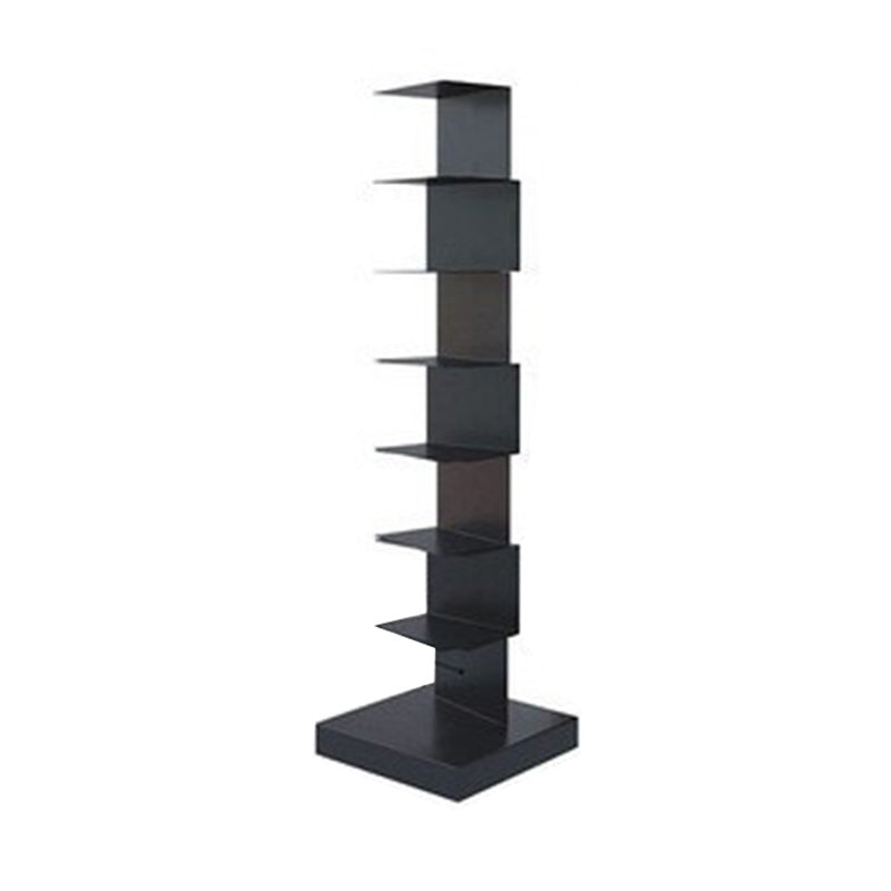 Glam Vertical Corner Bookshelf Iron Closed Back Bookcase for Home 13.8"L x 13.8"W x 49.6"H Black Clearhalo 'Bookcases' 'furn' 'furn_bookcases' 'Furniture' 'furniture_bookcases' 'Office Furniture' 4878869