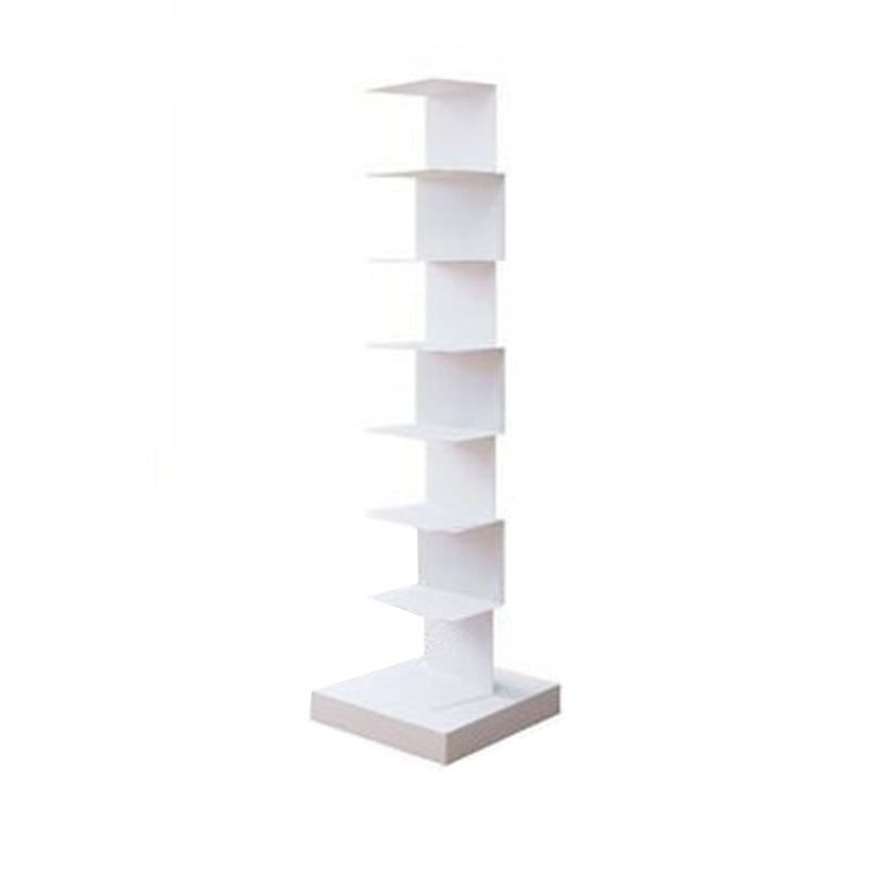 Glam Vertical Corner Bookshelf Iron Closed Back Bookcase for Home 13.8"L x 13.8"W x 49.6"H White Clearhalo 'Bookcases' 'furn' 'furn_bookcases' 'Furniture' 'furniture_bookcases' 'Office Furniture' 4878872