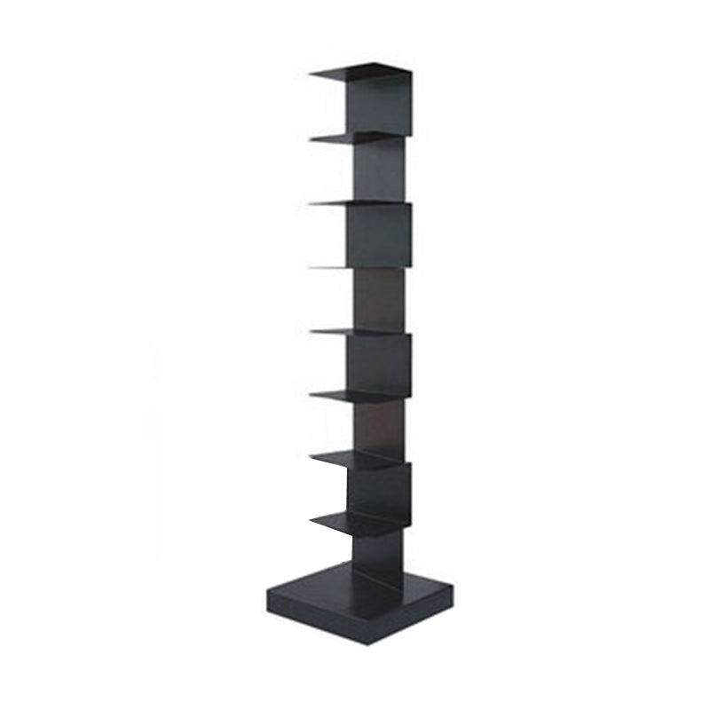 Glam Vertical Corner Bookshelf Iron Closed Back Bookcase for Home 13.8"L x 13.8"W x 56.7"H Black Clearhalo 'Bookcases' 'furn' 'furn_bookcases' 'Furniture' 'furniture_bookcases' 'Office Furniture' 4878875