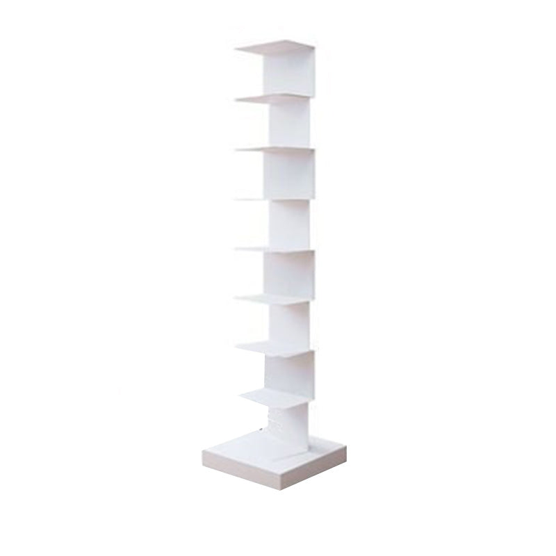 Glam Vertical Corner Bookshelf Iron Closed Back Bookcase for Home 13.8"L x 13.8"W x 56.7"H White Clearhalo 'Bookcases' 'furn' 'furn_bookcases' 'Furniture' 'furniture_bookcases' 'Office Furniture' 4878876
