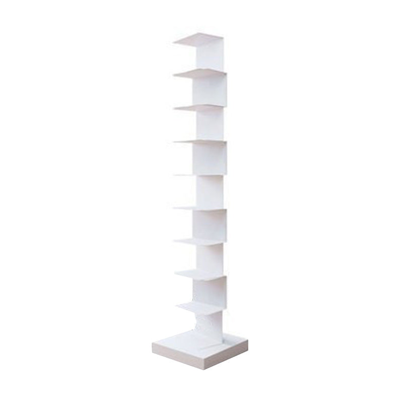 Glam Vertical Corner Bookshelf Iron Closed Back Bookcase for Home 13.8"L x 13.8"W x 63.4"H White Clearhalo 'Bookcases' 'furn' 'furn_bookcases' 'Furniture' 'furniture_bookcases' 'Office Furniture' 4878878