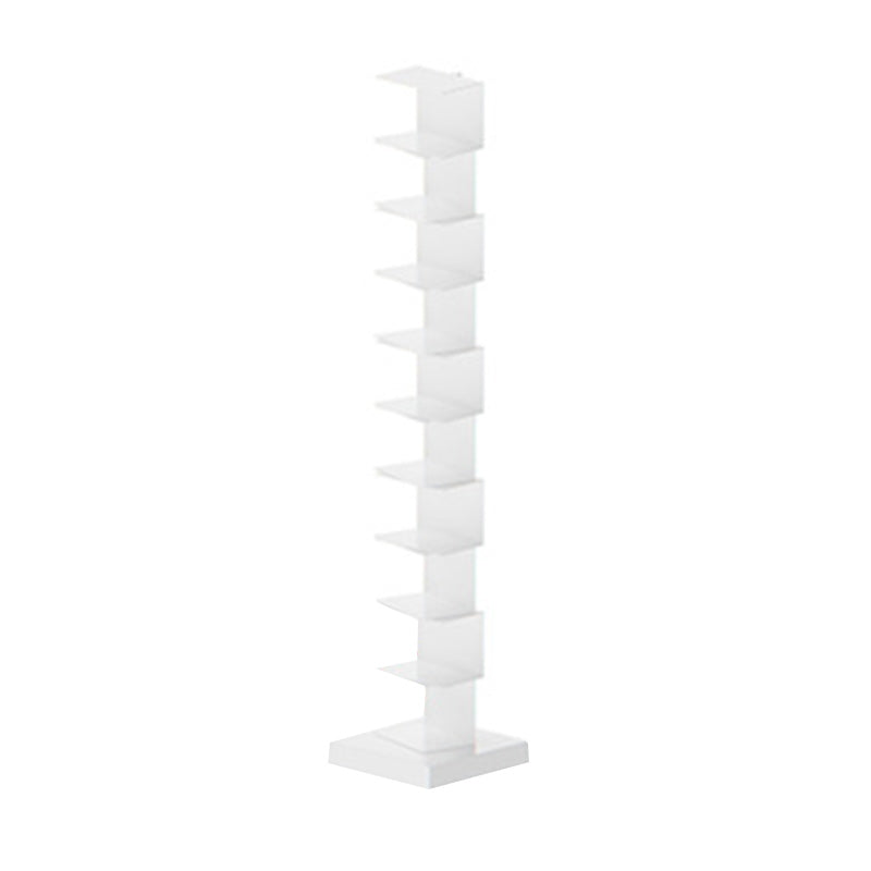 Glam Vertical Corner Bookshelf Iron Closed Back Bookcase for Home 13.8"L x 13.8"W x 70.1"H White Clearhalo 'Bookcases' 'furn' 'furn_bookcases' 'Furniture' 'furniture_bookcases' 'Office Furniture' 4878880