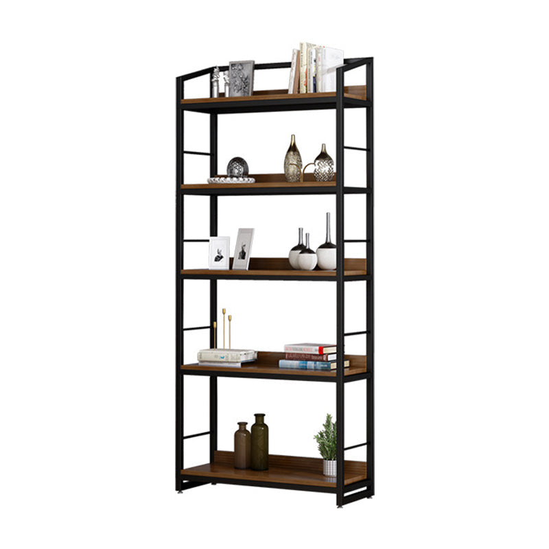 Industrial Style Bookshelf Open Back Solid Wood Bookcase for Home Office Shelves Clearhalo 'Bookcases' 'furn' 'furn_bookcases' 'Furniture' 'furniture_bookcases' 'Office Furniture' 4878888