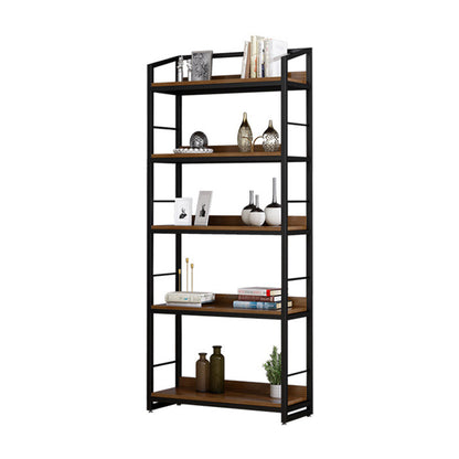 Industrial Style Bookshelf Open Back Solid Wood Bookcase for Home Office Shelves Clearhalo 'Bookcases' 'furn' 'furn_bookcases' 'Furniture' 'furniture_bookcases' 'Office Furniture' 4878888