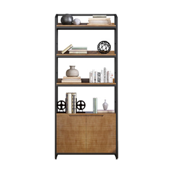 Industrial Style Bookshelf Open Back Solid Wood Bookcase for Home Office Cabinets Clearhalo 'Bookcases' 'furn' 'furn_bookcases' 'Furniture' 'furniture_bookcases' 'Office Furniture' 4878891