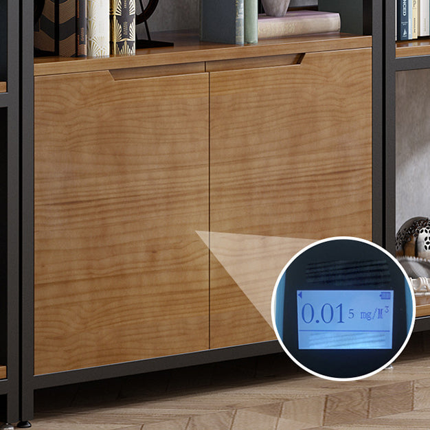 Industrial Style Bookshelf Open Back Solid Wood Bookcase for Home Office Clearhalo 'Bookcases' 'furn' 'furn_bookcases' 'Furniture' 'furniture_bookcases' 'Office Furniture' 4878897