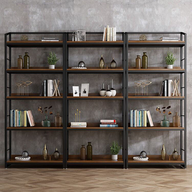 Industrial Style Bookshelf Open Back Solid Wood Bookcase for Home Office Clearhalo 'Bookcases' 'furn' 'furn_bookcases' 'Furniture' 'furniture_bookcases' 'Office Furniture' 4878899