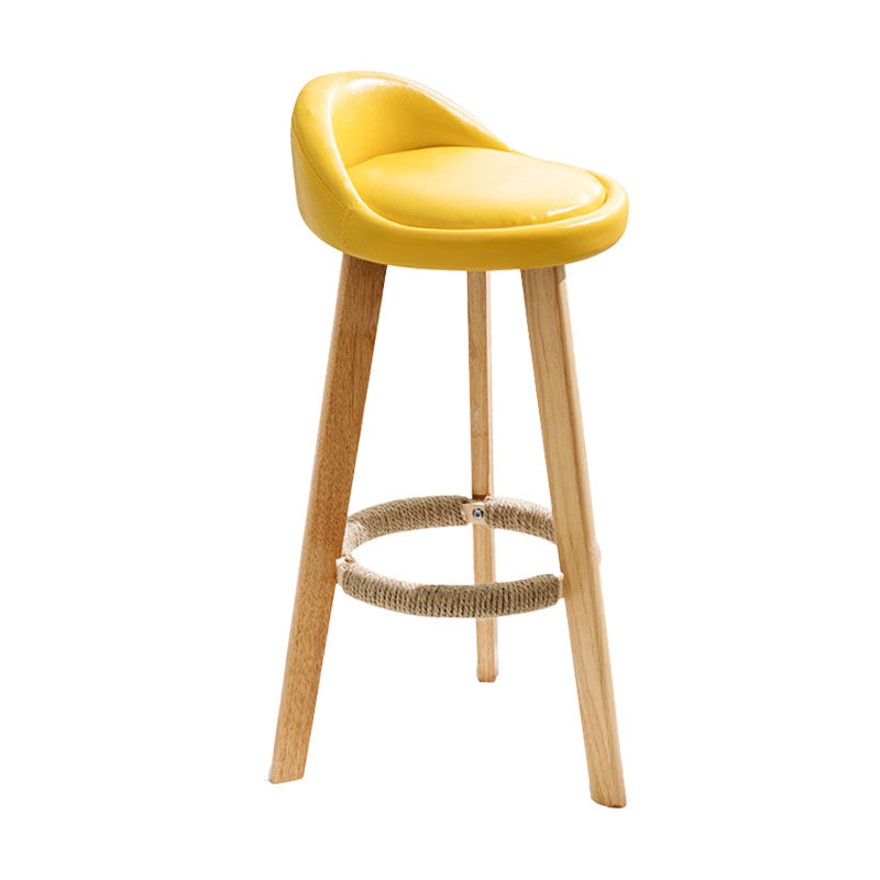 Scandinavian Matte Finish Upholstered Bar Stools Home Footrest Stool Yellow 1 Piece Clearhalo 'Bar Furniture' 'Bar Stools' 'bar_stools' 'furn' 'furn_bar_stools' 'Furniture' 'furniture_bar_stools' 'Kitchen & Dining Furniture' 4879643