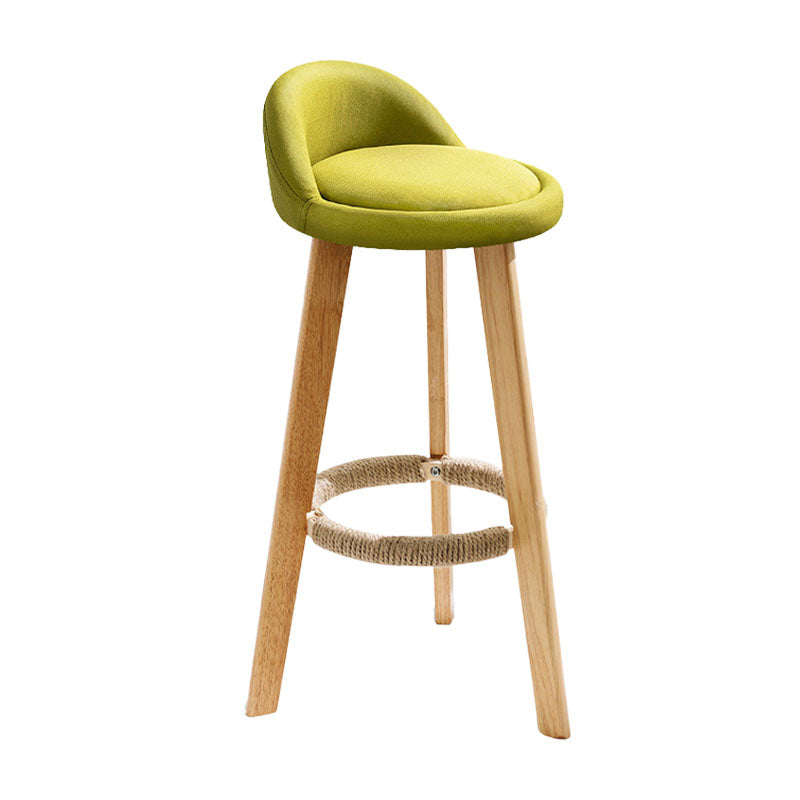 Scandinavian Matte Finish Upholstered Bar Stools Home Footrest Stool Green 1 Piece Clearhalo 'Bar Furniture' 'Bar Stools' 'bar_stools' 'furn' 'furn_bar_stools' 'Furniture' 'furniture_bar_stools' 'Kitchen & Dining Furniture' 4879645