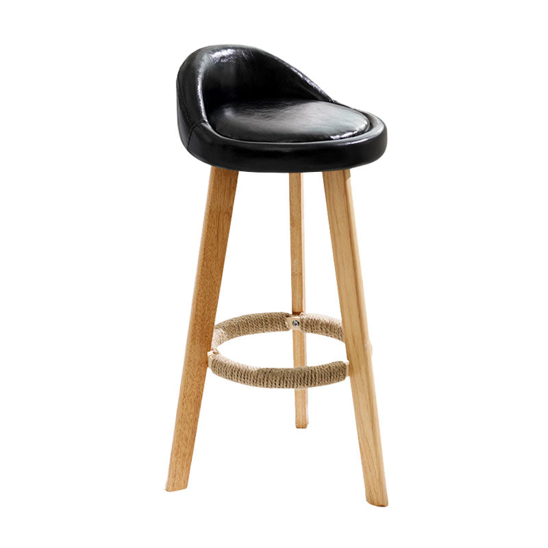 Scandinavian Matte Finish Upholstered Bar Stools Home Footrest Stool Black 1 Piece Clearhalo 'Bar Furniture' 'Bar Stools' 'bar_stools' 'furn' 'furn_bar_stools' 'Furniture' 'furniture_bar_stools' 'Kitchen & Dining Furniture' 4879646