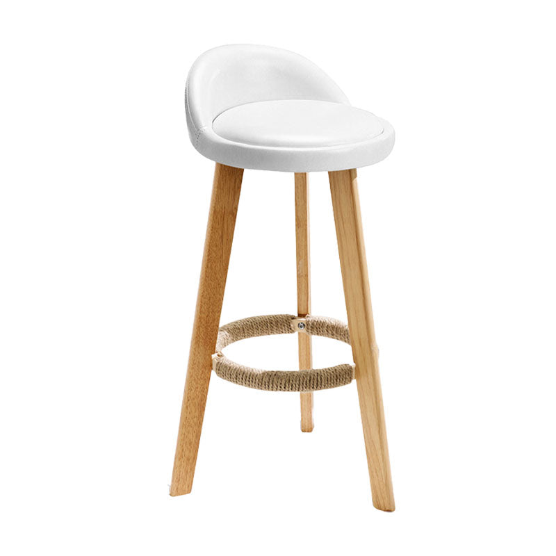 Scandinavian Matte Finish Upholstered Bar Stools Home Footrest Stool White 1 Piece Clearhalo 'Bar Furniture' 'Bar Stools' 'bar_stools' 'furn' 'furn_bar_stools' 'Furniture' 'furniture_bar_stools' 'Kitchen & Dining Furniture' 4879649