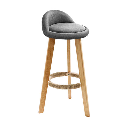 Scandinavian Matte Finish Upholstered Bar Stools Home Footrest Stool Grey 1 Piece Clearhalo 'Bar Furniture' 'Bar Stools' 'bar_stools' 'furn' 'furn_bar_stools' 'Furniture' 'furniture_bar_stools' 'Kitchen & Dining Furniture' 4879650