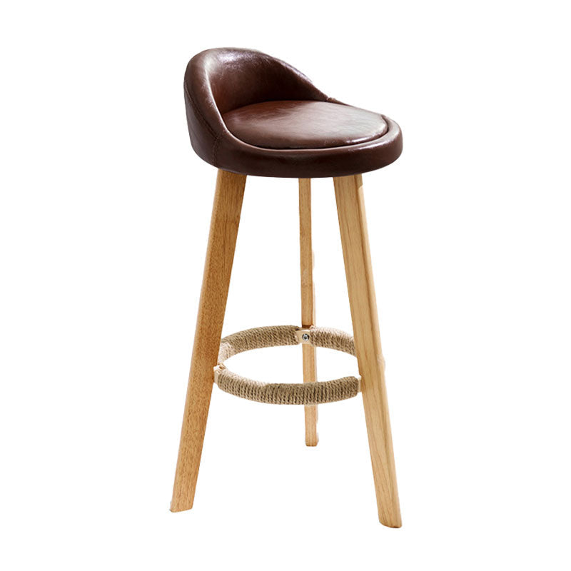 Scandinavian Matte Finish Upholstered Bar Stools Home Footrest Stool Brown 1 Piece Clearhalo 'Bar Furniture' 'Bar Stools' 'bar_stools' 'furn' 'furn_bar_stools' 'Furniture' 'furniture_bar_stools' 'Kitchen & Dining Furniture' 4879653