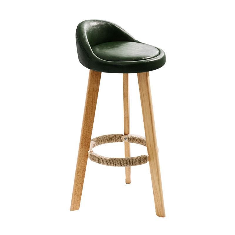 Scandinavian Matte Finish Upholstered Bar Stools Home Footrest Stool Blackish Green 1 Piece Clearhalo 'Bar Furniture' 'Bar Stools' 'bar_stools' 'furn' 'furn_bar_stools' 'Furniture' 'furniture_bar_stools' 'Kitchen & Dining Furniture' 4879654