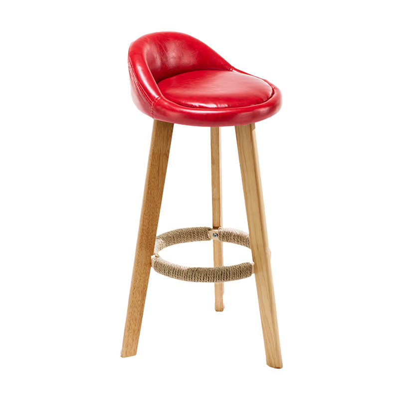 Scandinavian Matte Finish Upholstered Bar Stools Home Footrest Stool Red 1 Piece Clearhalo 'Bar Furniture' 'Bar Stools' 'bar_stools' 'furn' 'furn_bar_stools' 'Furniture' 'furniture_bar_stools' 'Kitchen & Dining Furniture' 4879656