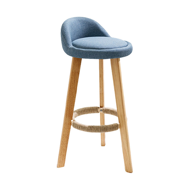 Scandinavian Matte Finish Upholstered Bar Stools Home Footrest Stool Blue 1 Piece Clearhalo 'Bar Furniture' 'Bar Stools' 'bar_stools' 'furn' 'furn_bar_stools' 'Furniture' 'furniture_bar_stools' 'Kitchen & Dining Furniture' 4879662