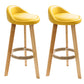 Scandinavian Matte Finish Upholstered Bar Stools Home Footrest Stool Yellow 2 Piece Set Clearhalo 'Bar Furniture' 'Bar Stools' 'bar_stools' 'furn' 'furn_bar_stools' 'Furniture' 'furniture_bar_stools' 'Kitchen & Dining Furniture' 4879663