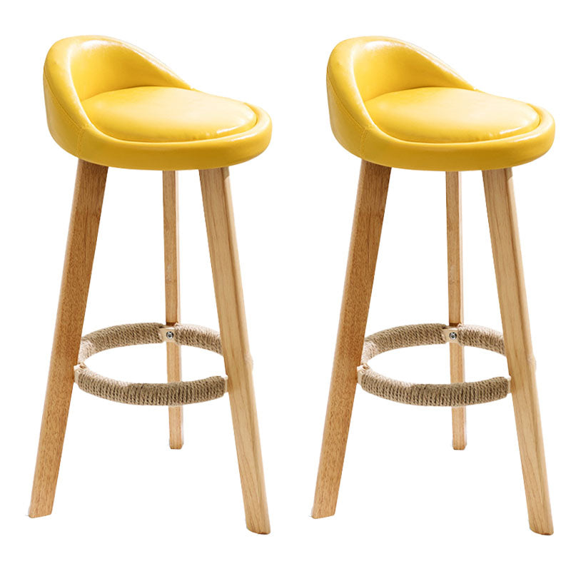 Scandinavian Matte Finish Upholstered Bar Stools Home Footrest Stool Yellow 2 Piece Set Clearhalo 'Bar Furniture' 'Bar Stools' 'bar_stools' 'furn' 'furn_bar_stools' 'Furniture' 'furniture_bar_stools' 'Kitchen & Dining Furniture' 4879663