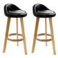 Scandinavian Matte Finish Upholstered Bar Stools Home Footrest Stool Black 2 Piece Set Clearhalo 'Bar Furniture' 'Bar Stools' 'bar_stools' 'furn' 'furn_bar_stools' 'Furniture' 'furniture_bar_stools' 'Kitchen & Dining Furniture' 4879665