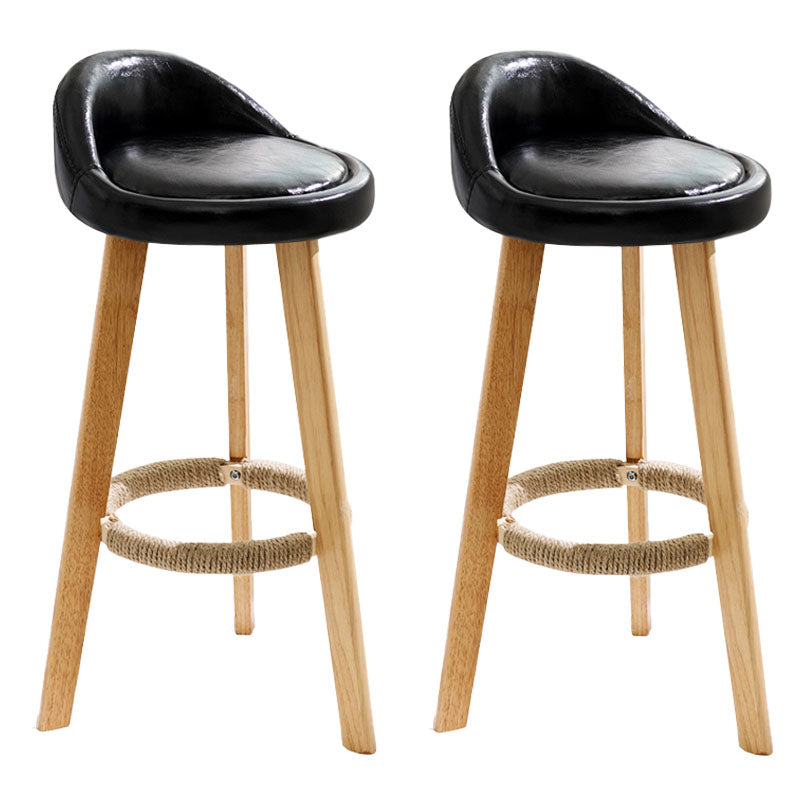 Scandinavian Matte Finish Upholstered Bar Stools Home Footrest Stool Black 2 Piece Set Clearhalo 'Bar Furniture' 'Bar Stools' 'bar_stools' 'furn' 'furn_bar_stools' 'Furniture' 'furniture_bar_stools' 'Kitchen & Dining Furniture' 4879665