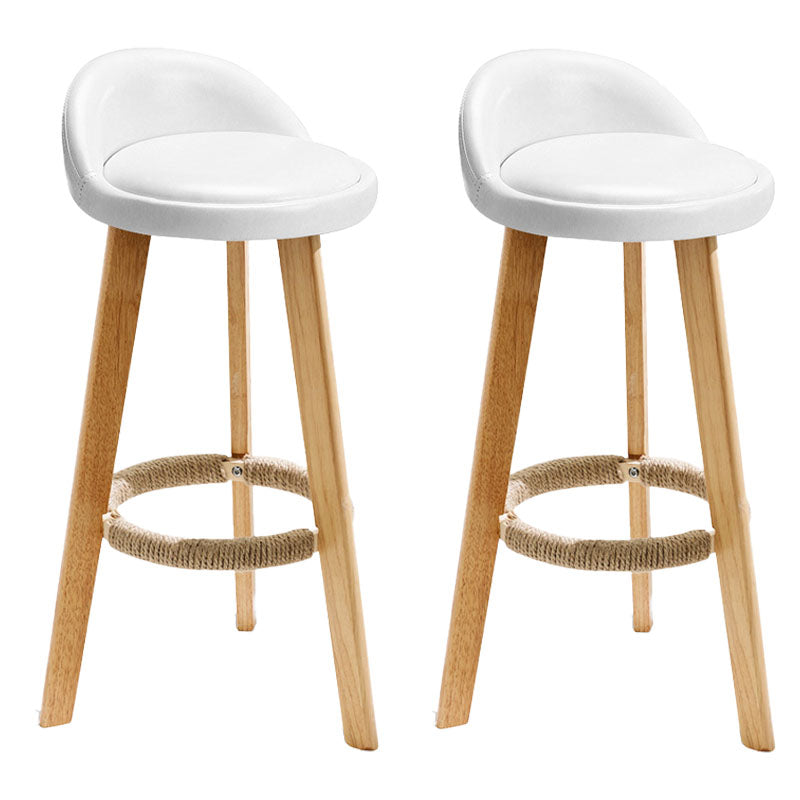 Scandinavian Matte Finish Upholstered Bar Stools Home Footrest Stool White 2 Piece Set Clearhalo 'Bar Furniture' 'Bar Stools' 'bar_stools' 'furn' 'furn_bar_stools' 'Furniture' 'furniture_bar_stools' 'Kitchen & Dining Furniture' 4879666