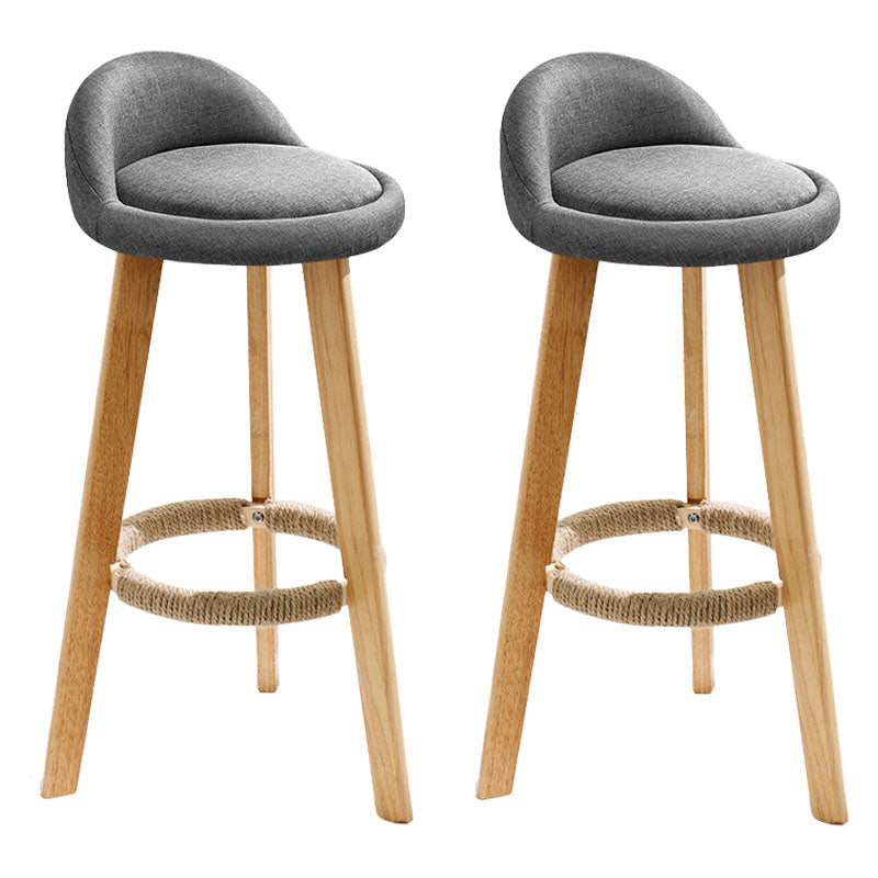 Scandinavian Matte Finish Upholstered Bar Stools Home Footrest Stool Grey 2 Piece Set Clearhalo 'Bar Furniture' 'Bar Stools' 'bar_stools' 'furn' 'furn_bar_stools' 'Furniture' 'furniture_bar_stools' 'Kitchen & Dining Furniture' 4879667