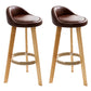 Scandinavian Matte Finish Upholstered Bar Stools Home Footrest Stool Brown 2 Piece Set Clearhalo 'Bar Furniture' 'Bar Stools' 'bar_stools' 'furn' 'furn_bar_stools' 'Furniture' 'furniture_bar_stools' 'Kitchen & Dining Furniture' 4879668