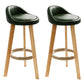 Scandinavian Matte Finish Upholstered Bar Stools Home Footrest Stool Blackish Green 2 Piece Set Clearhalo 'Bar Furniture' 'Bar Stools' 'bar_stools' 'furn' 'furn_bar_stools' 'Furniture' 'furniture_bar_stools' 'Kitchen & Dining Furniture' 4879669