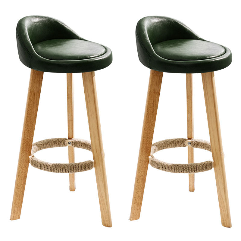 Scandinavian Matte Finish Upholstered Bar Stools Home Footrest Stool Blackish Green 2 Piece Set Clearhalo 'Bar Furniture' 'Bar Stools' 'bar_stools' 'furn' 'furn_bar_stools' 'Furniture' 'furniture_bar_stools' 'Kitchen & Dining Furniture' 4879669