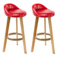 Scandinavian Matte Finish Upholstered Bar Stools Home Footrest Stool Red 2 Piece Set Clearhalo 'Bar Furniture' 'Bar Stools' 'bar_stools' 'furn' 'furn_bar_stools' 'Furniture' 'furniture_bar_stools' 'Kitchen & Dining Furniture' 4879670