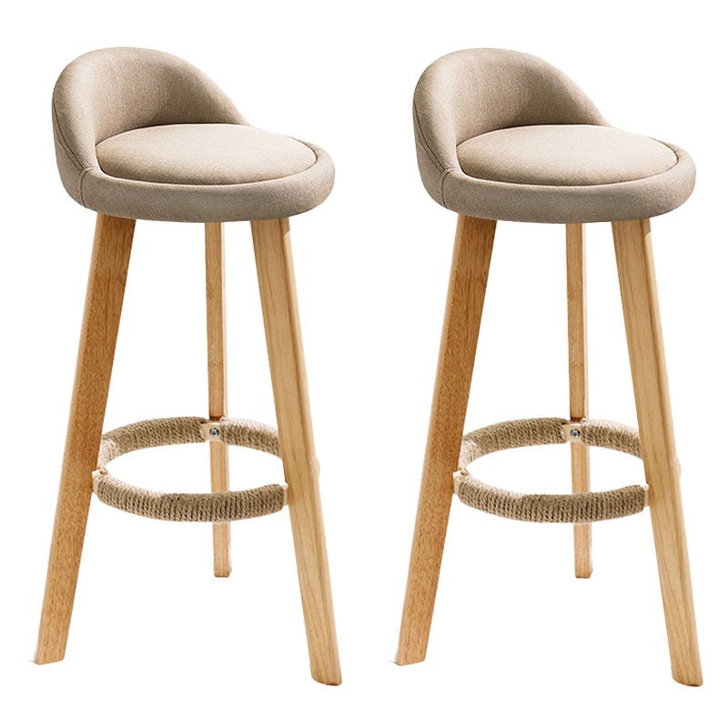 Scandinavian Matte Finish Upholstered Bar Stools Home Footrest Stool Khaki 2 Piece Set Clearhalo 'Bar Furniture' 'Bar Stools' 'bar_stools' 'furn' 'furn_bar_stools' 'Furniture' 'furniture_bar_stools' 'Kitchen & Dining Furniture' 4879671