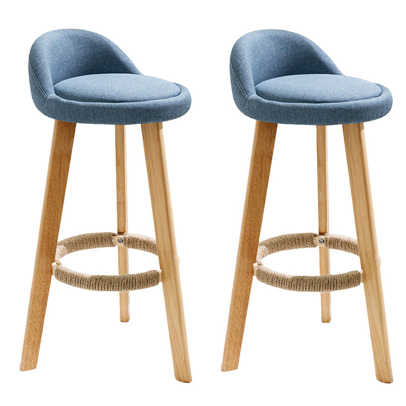 Scandinavian Matte Finish Upholstered Bar Stools Home Footrest Stool Blue 2 Piece Set Clearhalo 'Bar Furniture' 'Bar Stools' 'bar_stools' 'furn' 'furn_bar_stools' 'Furniture' 'furniture_bar_stools' 'Kitchen & Dining Furniture' 4879673