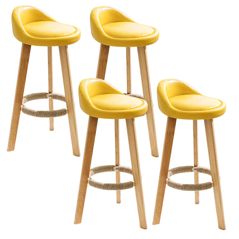 Scandinavian Matte Finish Upholstered Bar Stools Home Footrest Stool Yellow 4 Piece Set Clearhalo 'Bar Furniture' 'Bar Stools' 'bar_stools' 'furn' 'furn_bar_stools' 'Furniture' 'furniture_bar_stools' 'Kitchen & Dining Furniture' 4879674
