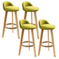 Scandinavian Matte Finish Upholstered Bar Stools Home Footrest Stool Green 4 Piece Set Clearhalo 'Bar Furniture' 'Bar Stools' 'bar_stools' 'furn' 'furn_bar_stools' 'Furniture' 'furniture_bar_stools' 'Kitchen & Dining Furniture' 4879675