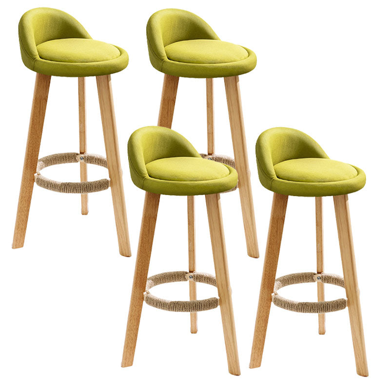 Scandinavian Matte Finish Upholstered Bar Stools Home Footrest Stool Green 4 Piece Set Clearhalo 'Bar Furniture' 'Bar Stools' 'bar_stools' 'furn' 'furn_bar_stools' 'Furniture' 'furniture_bar_stools' 'Kitchen & Dining Furniture' 4879675