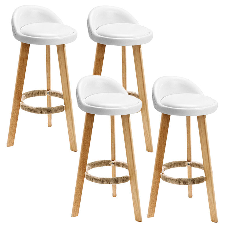 Scandinavian Matte Finish Upholstered Bar Stools Home Footrest Stool White 4 Piece Set Clearhalo 'Bar Furniture' 'Bar Stools' 'bar_stools' 'furn' 'furn_bar_stools' 'Furniture' 'furniture_bar_stools' 'Kitchen & Dining Furniture' 4879677