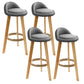 Scandinavian Matte Finish Upholstered Bar Stools Home Footrest Stool Grey 4 Piece Set Clearhalo 'Bar Furniture' 'Bar Stools' 'bar_stools' 'furn' 'furn_bar_stools' 'Furniture' 'furniture_bar_stools' 'Kitchen & Dining Furniture' 4879678