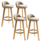 Scandinavian Matte Finish Upholstered Bar Stools Home Footrest Stool Khaki 4 Piece Set Clearhalo 'Bar Furniture' 'Bar Stools' 'bar_stools' 'furn' 'furn_bar_stools' 'Furniture' 'furniture_bar_stools' 'Kitchen & Dining Furniture' 4879682