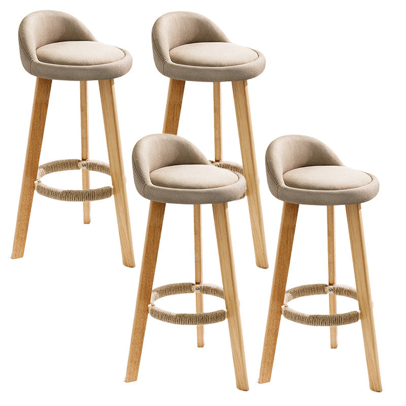 Scandinavian Matte Finish Upholstered Bar Stools Home Footrest Stool Khaki 4 Piece Set Clearhalo 'Bar Furniture' 'Bar Stools' 'bar_stools' 'furn' 'furn_bar_stools' 'Furniture' 'furniture_bar_stools' 'Kitchen & Dining Furniture' 4879682